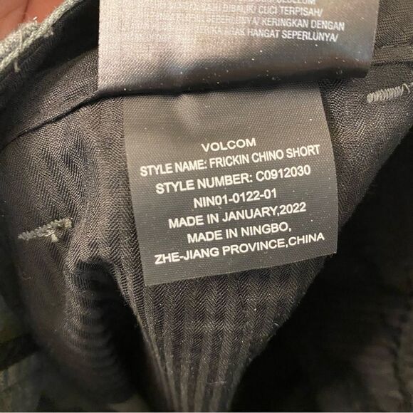 VOLCOM youth mens gray weathered skater surf Frickin Chino Short C0912030 7” -29 - Picture 10 of 12